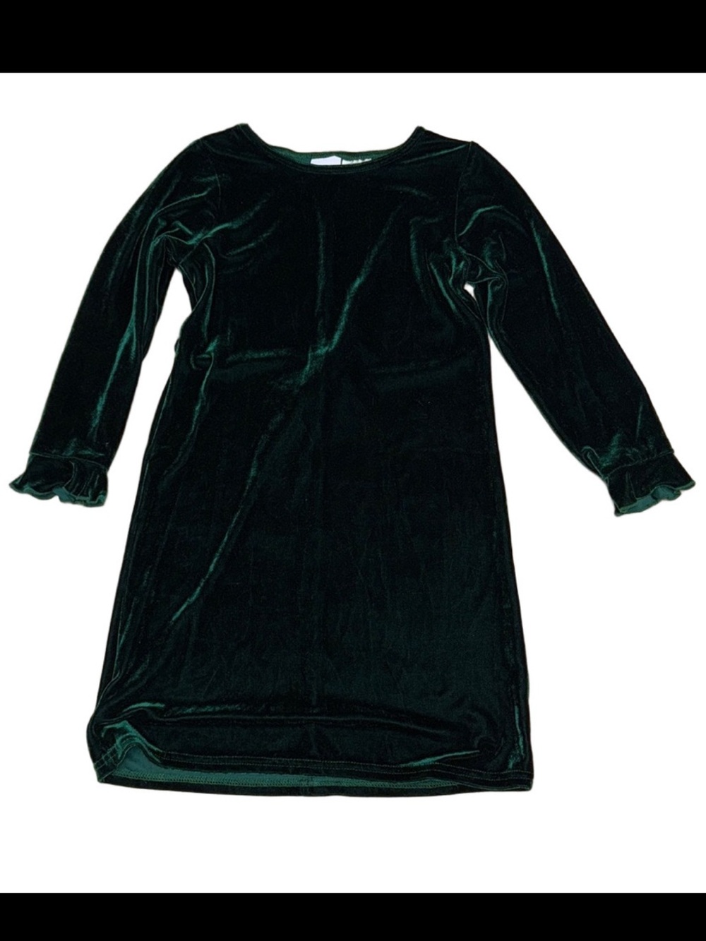 Total Girl Girls Size 6X Dark Green Velvet Long Sleeve Holiday Christmas Dress